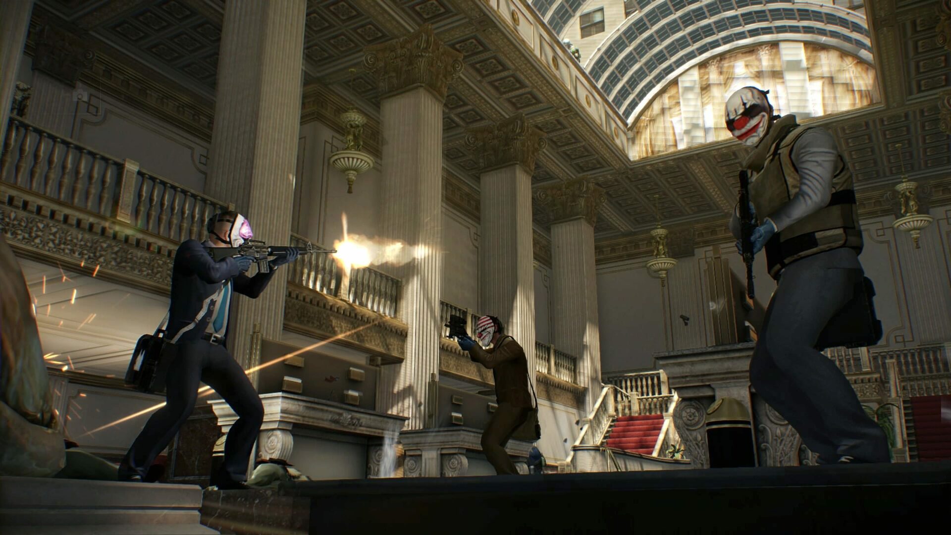 shootout scene at banking hall in payday2